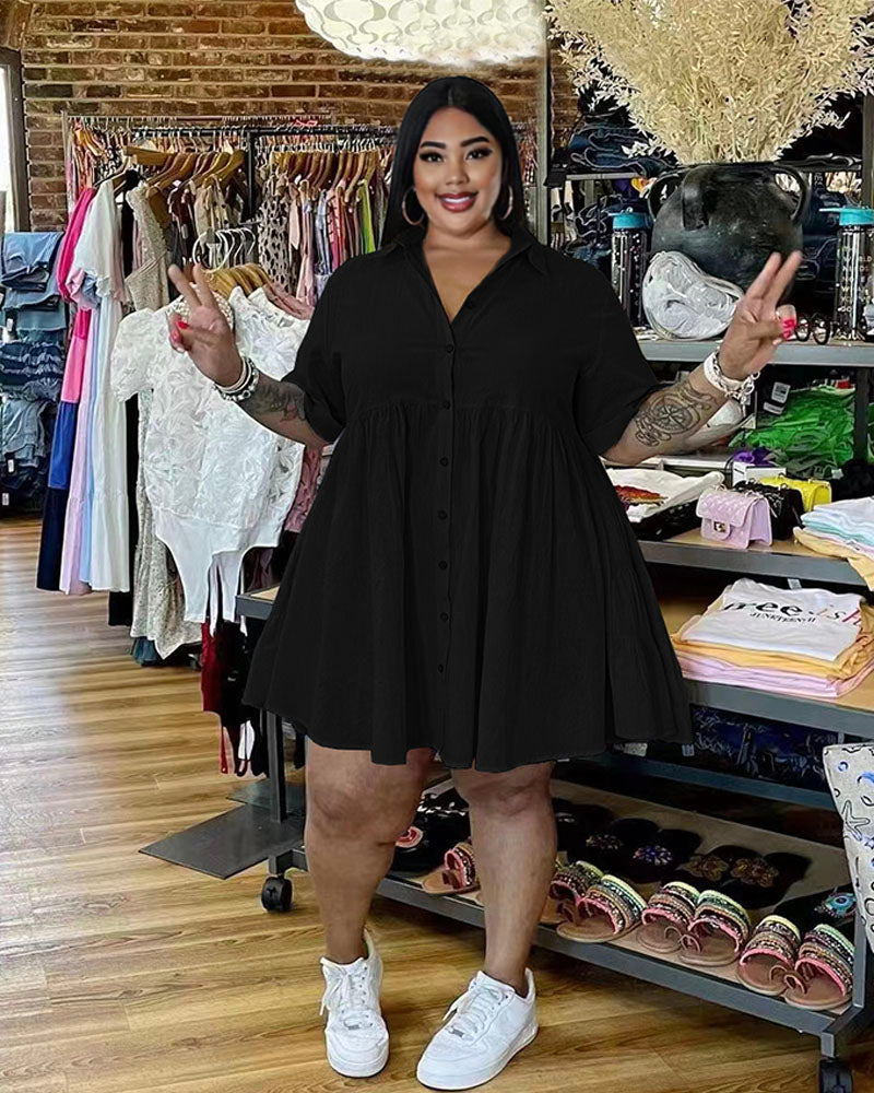 Madison Linen Tunic Dress Black