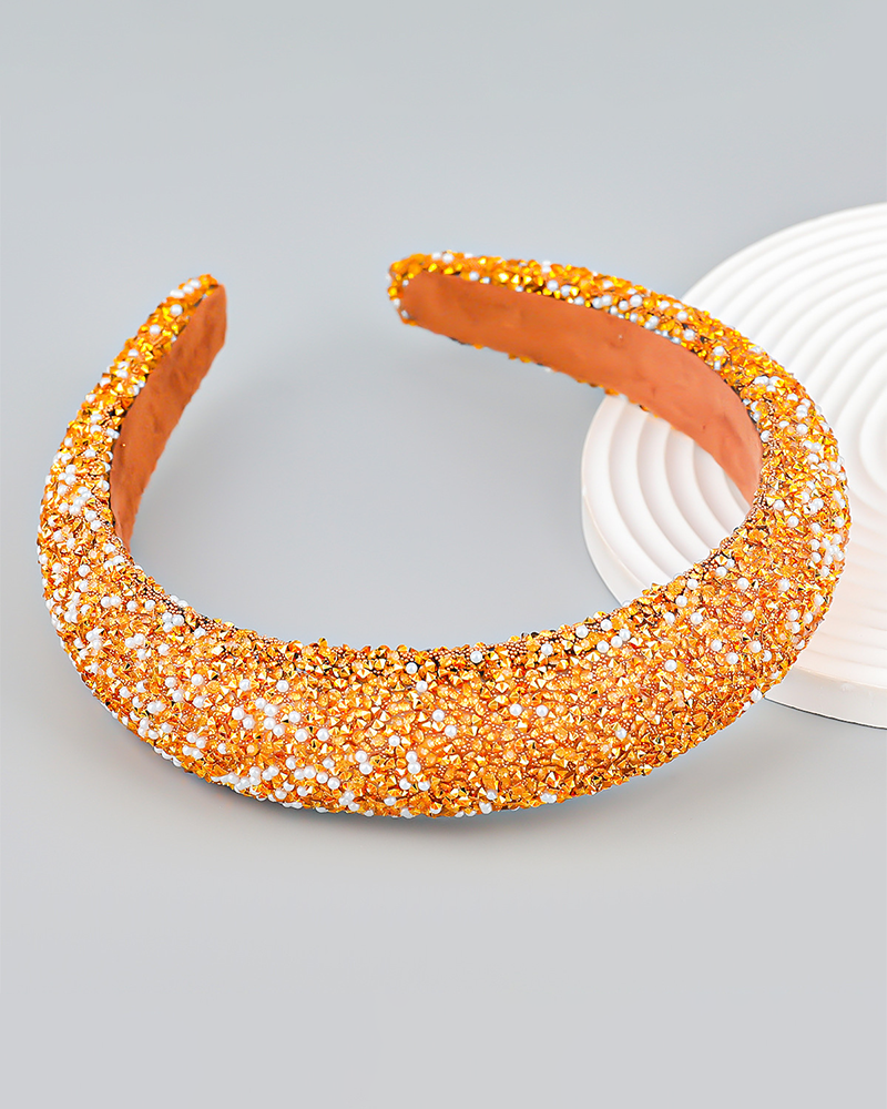 Sponge Wide-Brimmed Headband Gold