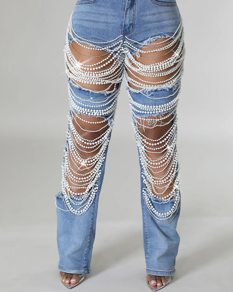 KHLOE PEARL JEANS Light-Denim-Pearl
