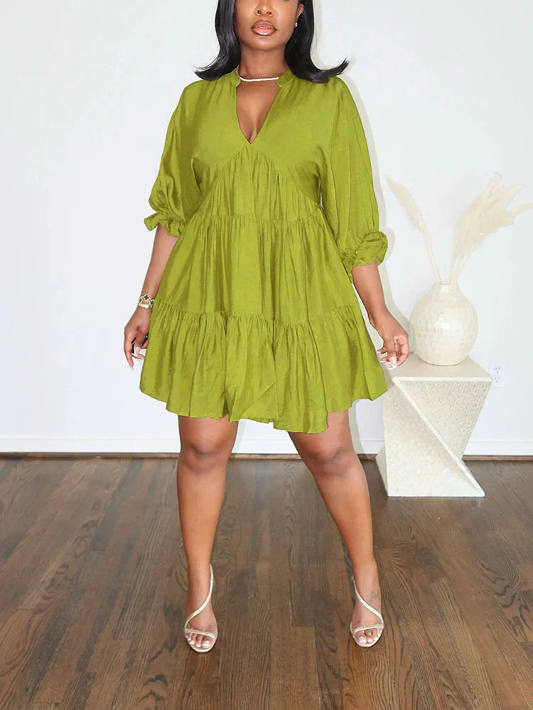 Tiered Ruffle Flowy Dress