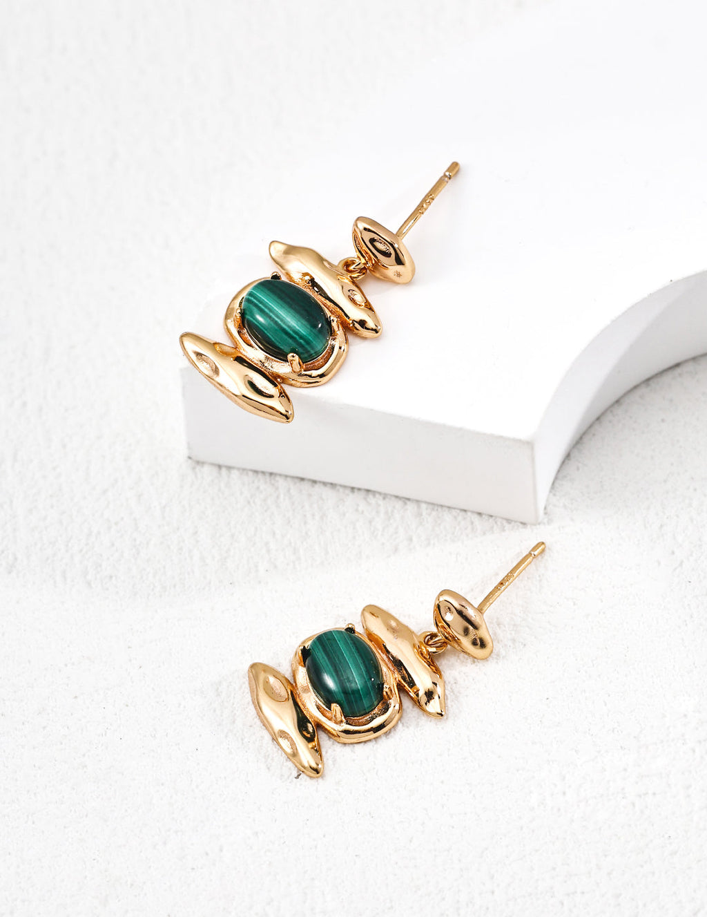 Vintage Natural Malachite Earrings
