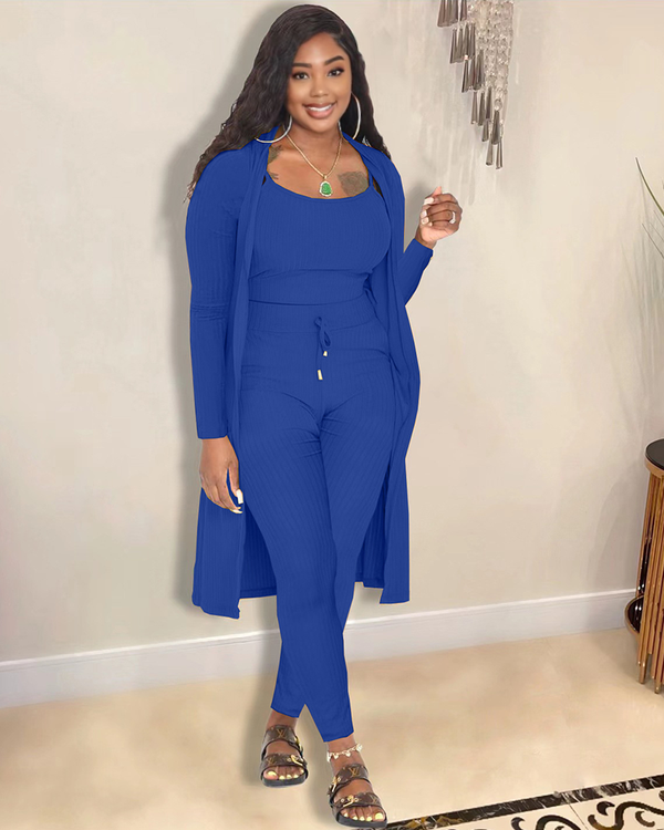 Chile 3PC Cardigan Set BLUE