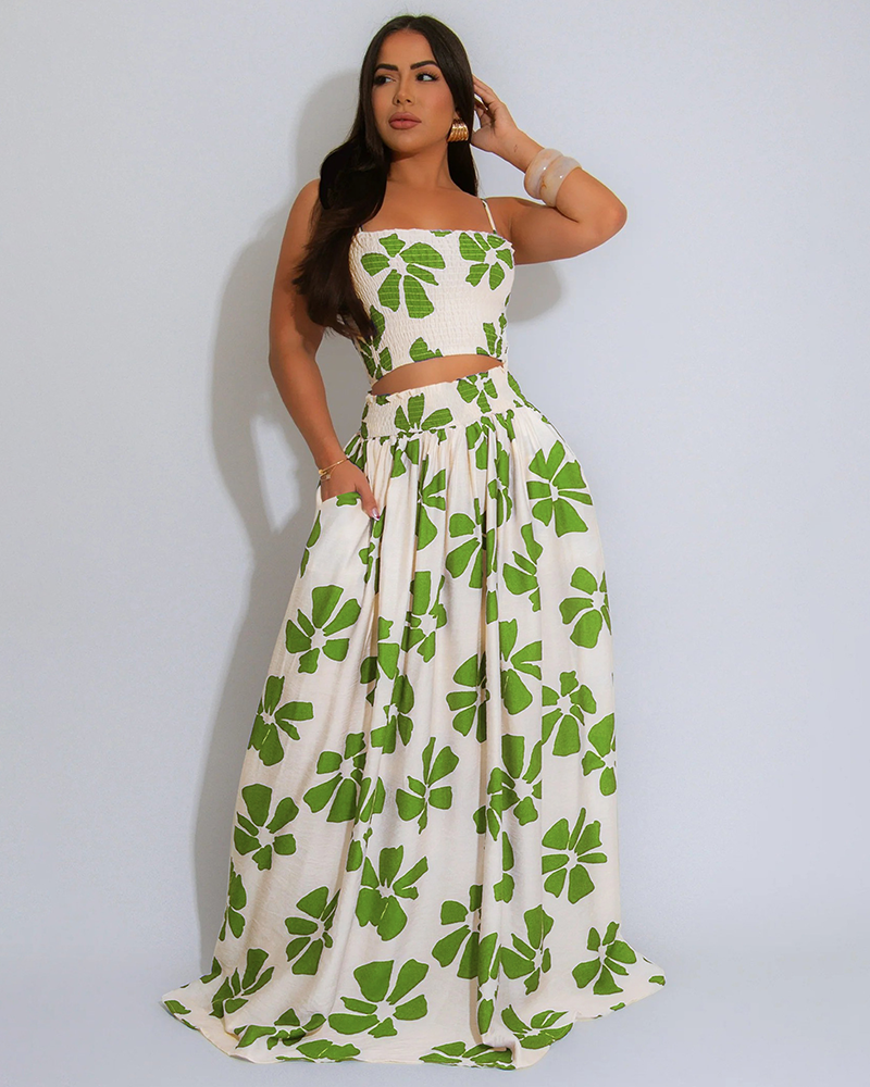 Blossom Skirt Set Green