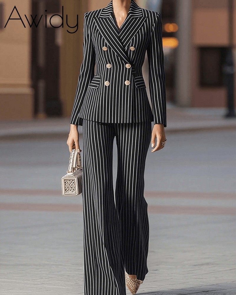 Office Chic Striped Blazer Set