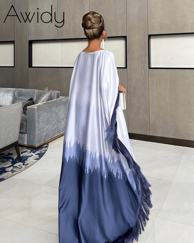 Printed Tassel Flow Abaya