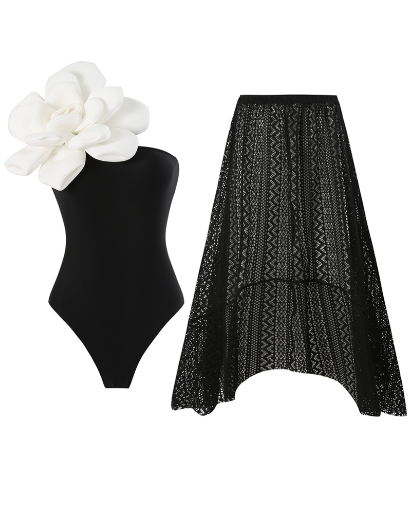3D Flower Swim Set 3d-black