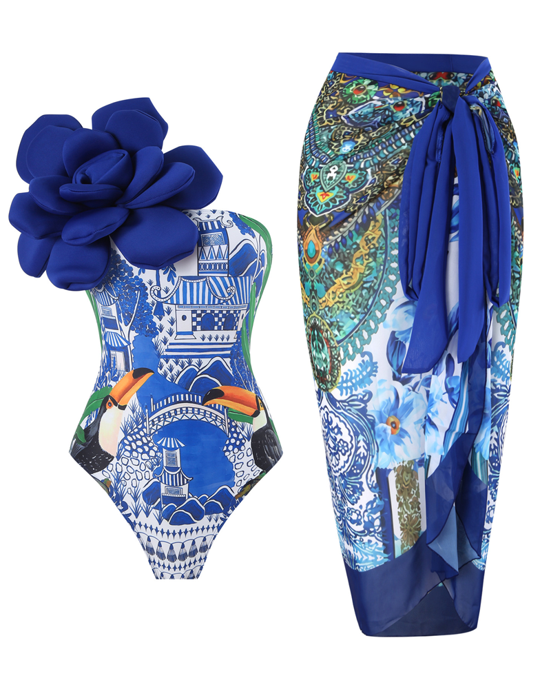 3D Flower Swim Set 3d-blue-a