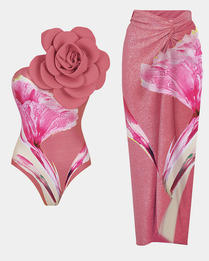 3D Flower Swim Set 3d-pink