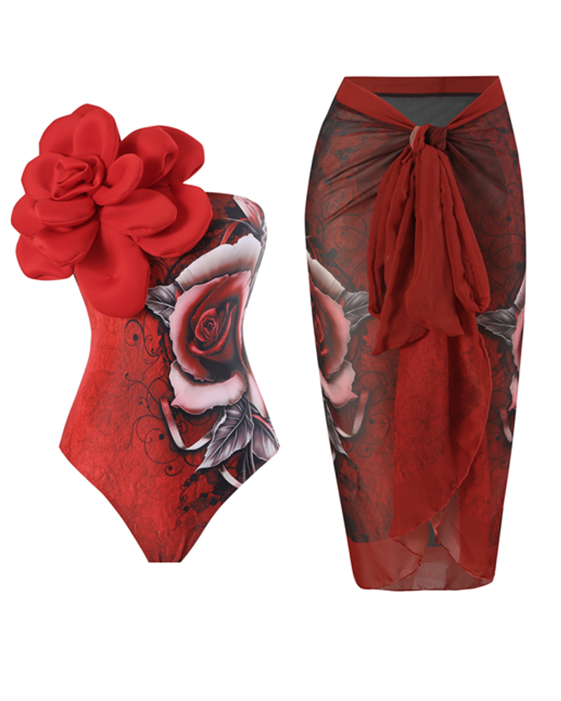 3D Flower Swim Set 3d-red-b