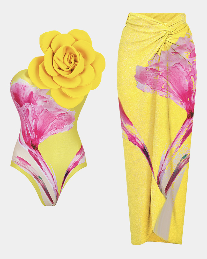 3D Flower Swim Set 3d-yellow-b