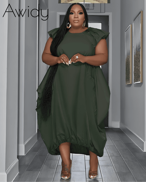 GOOD COLORS BUBBLE DRESS Army Green