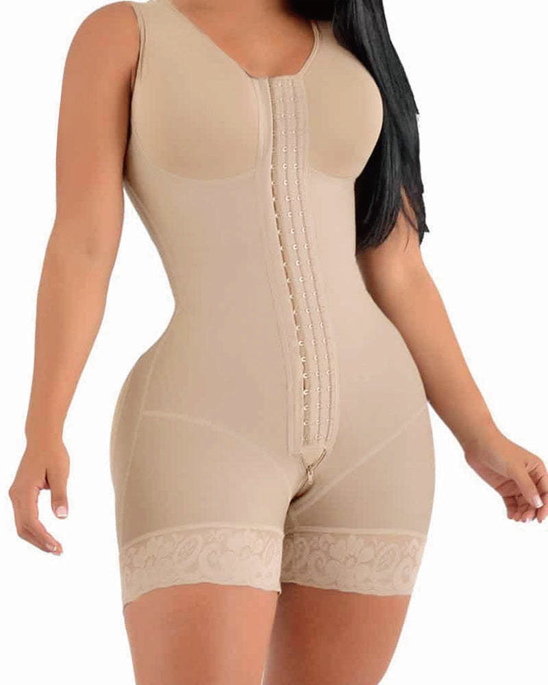 Faja Tummy Control Shapewear Bodysuit Beige