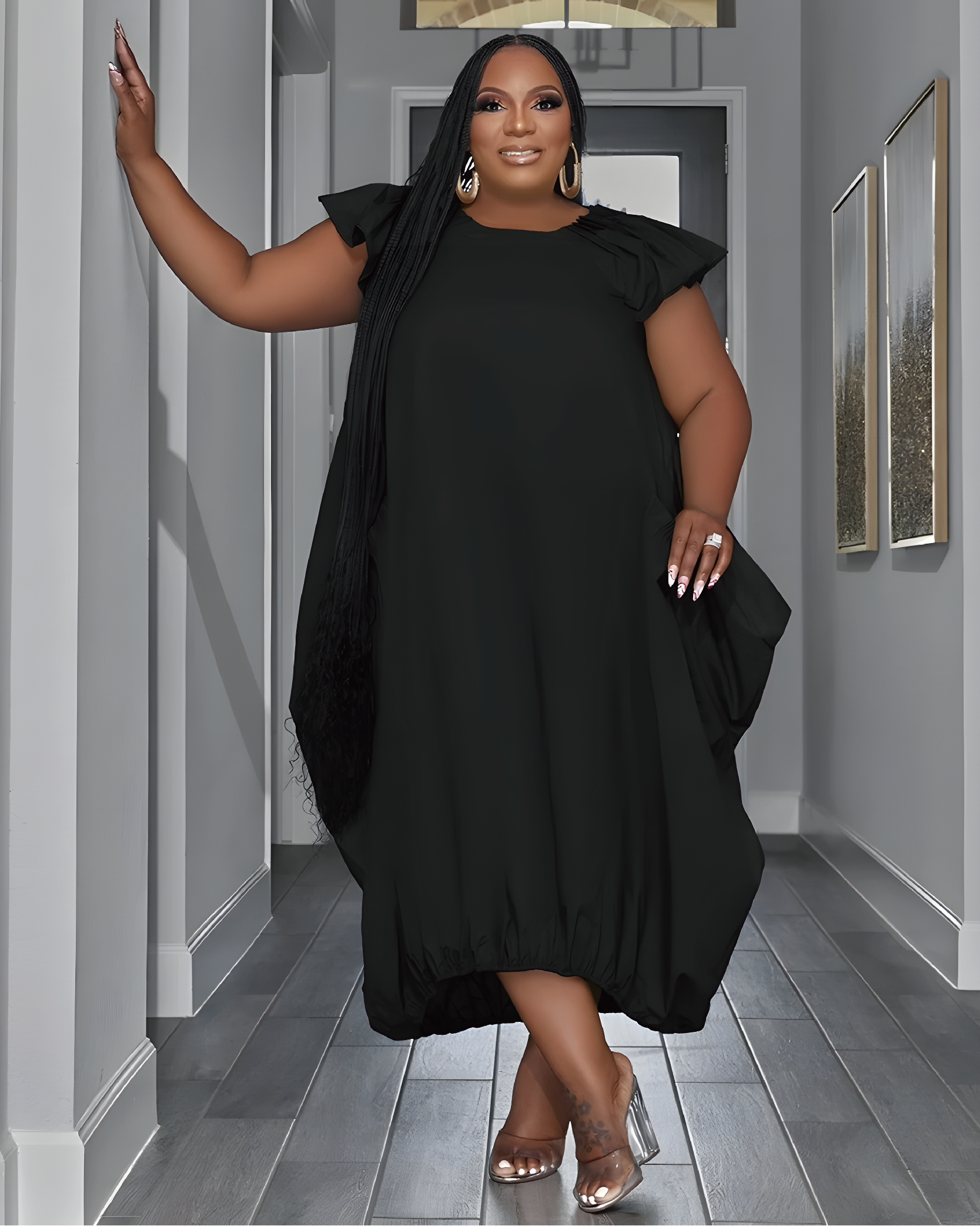 GOOD COLORS BUBBLE DRESS Black