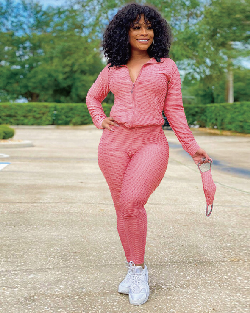 Amazing Fabric Activewear Jogger Set Pink