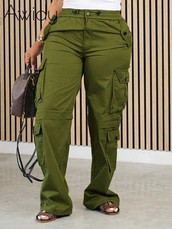 Solid Cargo Pants Olive
