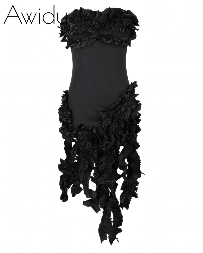 CITY LIGHTS RUFFLE MIDI DRESS