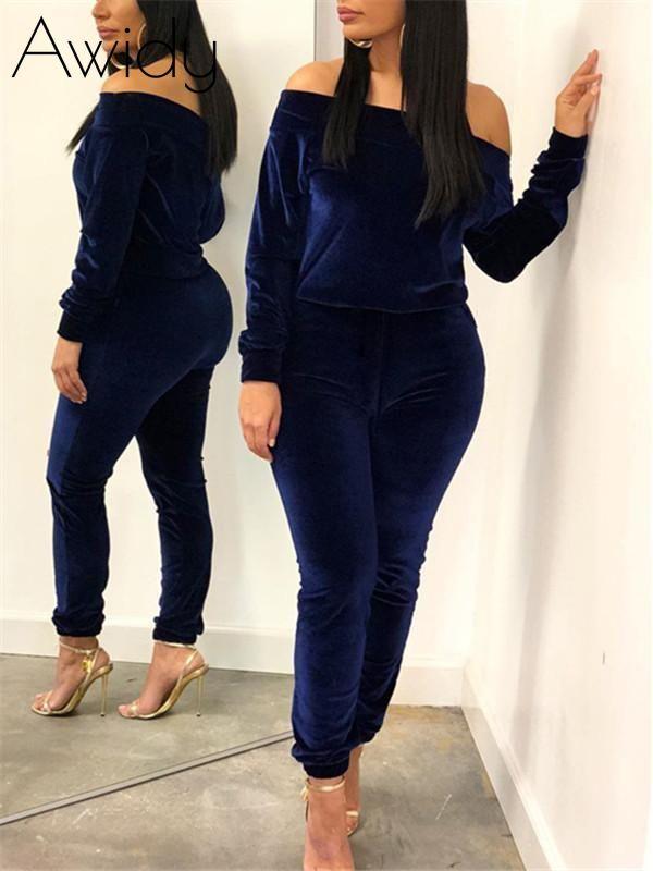 Off Shoulder Velvet Co-ord--Clearance