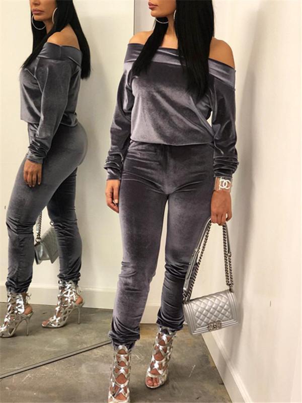 Schulterfreies Samt-Set