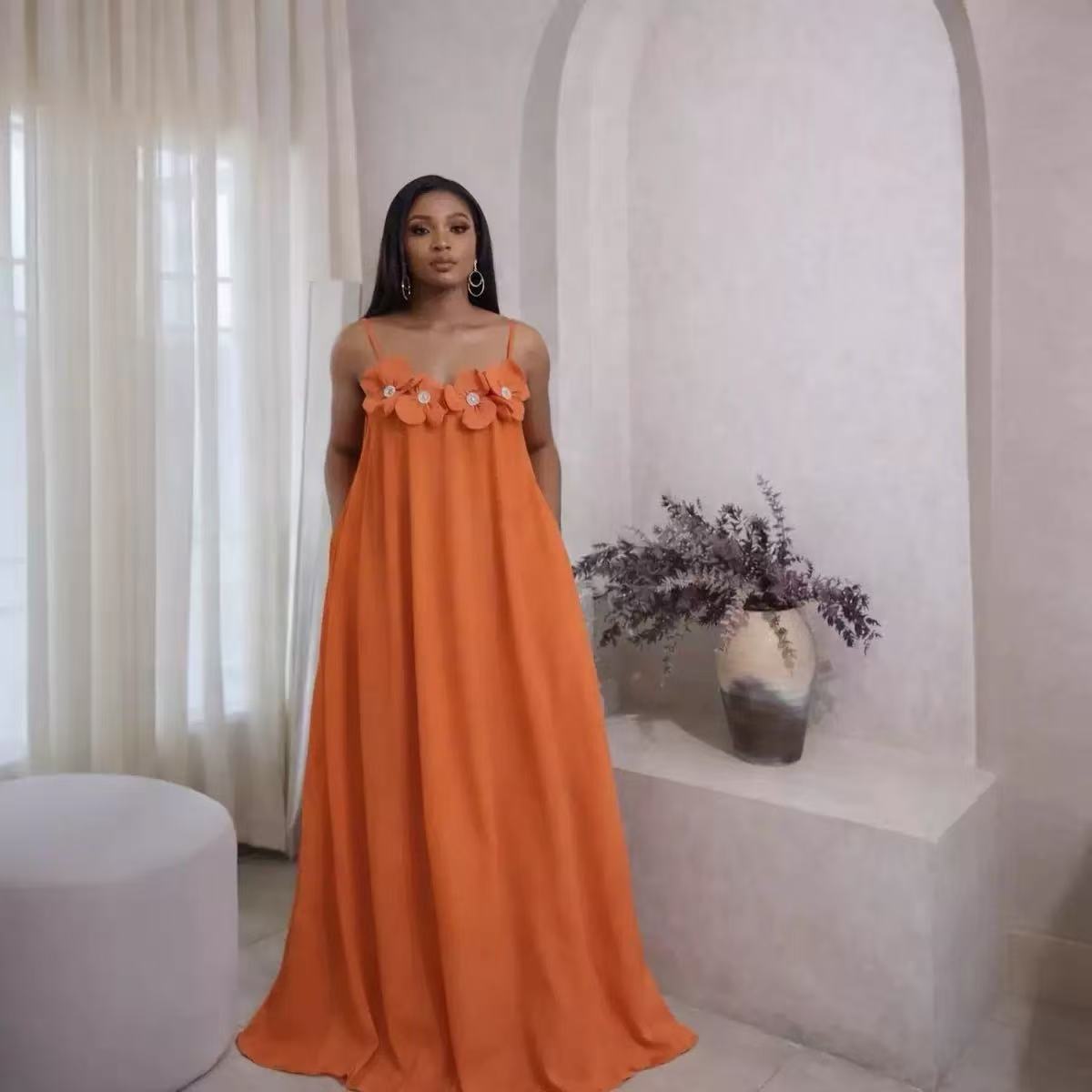 Floral Sleeveless Strap Low Back Maxi Dress for Summer Holidays