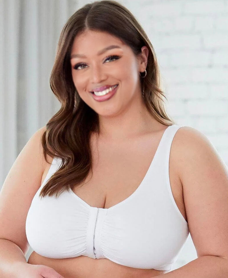 Front-Closure Comfort Bra White