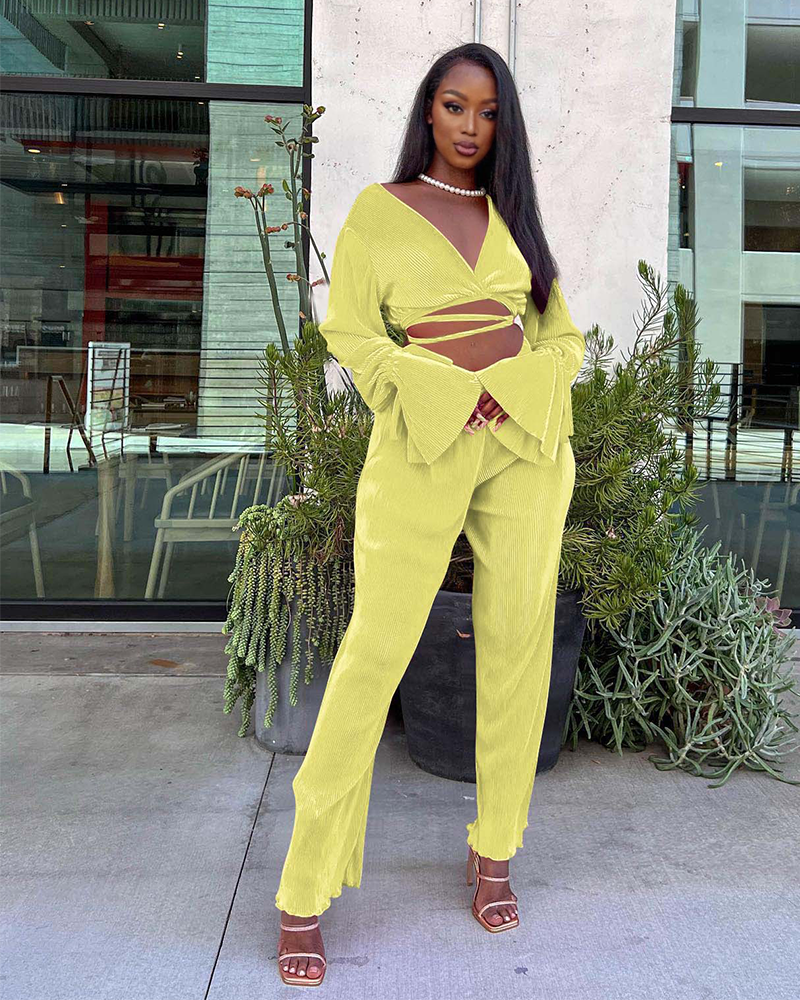 Laurien Pants Set Yellow