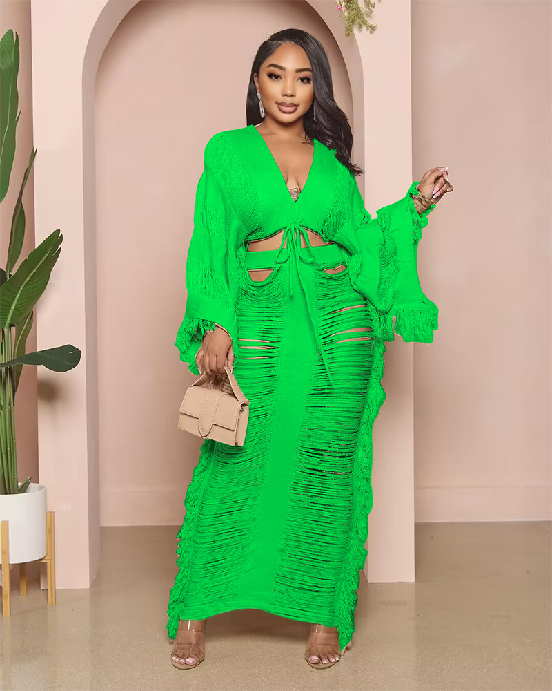 Island Vibe Skirt Set GREEN