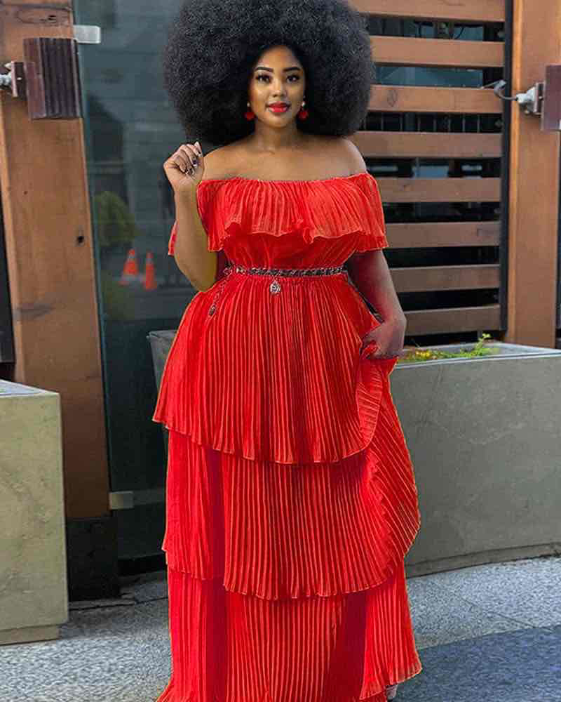 Shimmy Dress Red