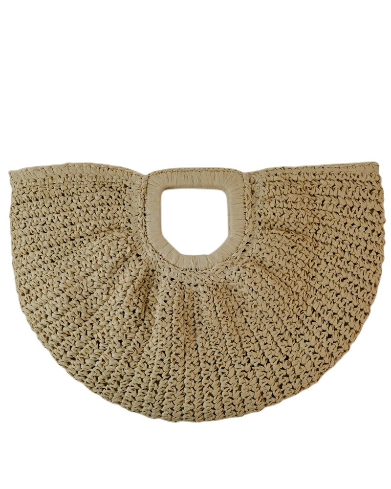 Damascus Crochet Straw Bag Beige