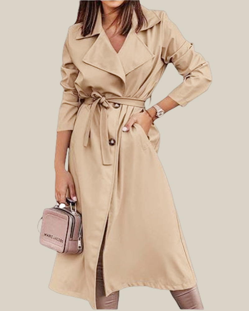 Maxi Flow Belted Trench Coat