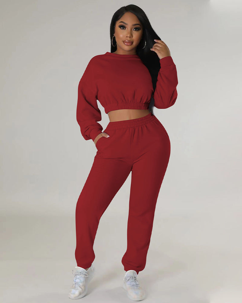 Gentle Touch Pant Set Wine Red