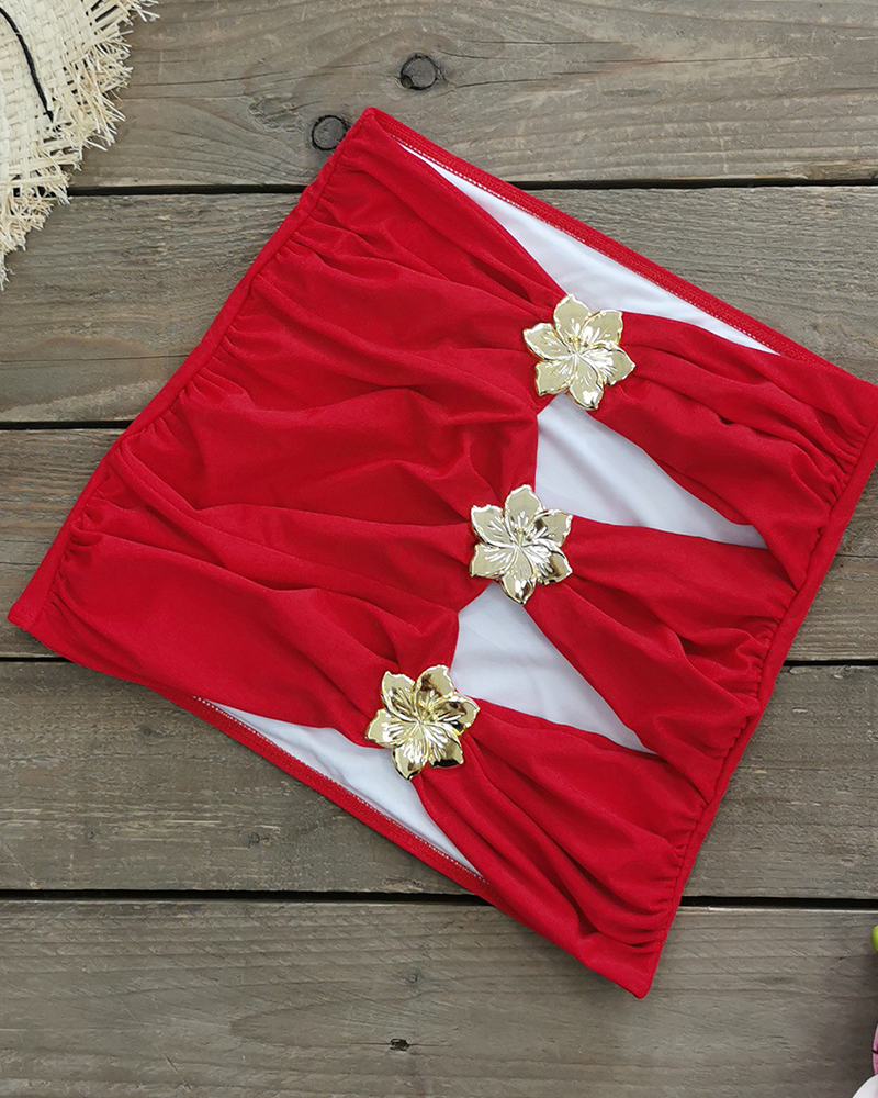 Ocean Breeze Swimsuit Red Skirt