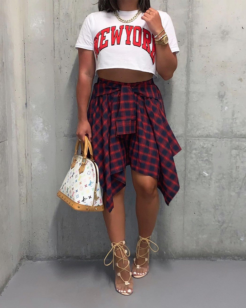 Tiffany Plaid Skirt REDBlack