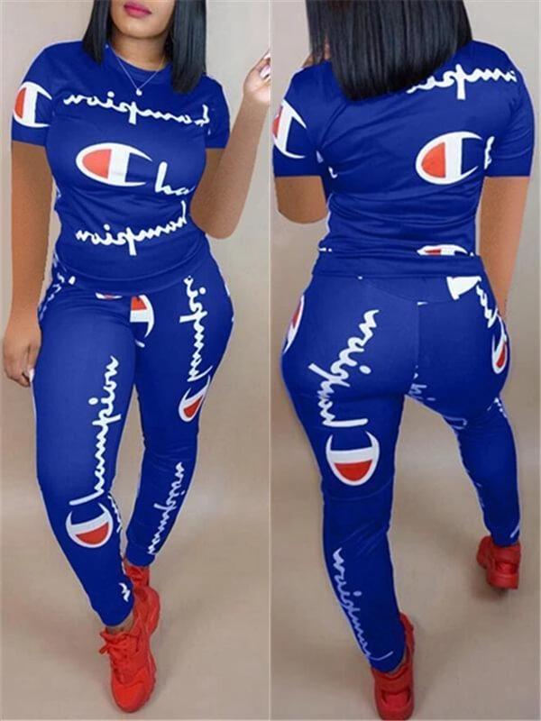 Slogan T-Shirt & Pants Set--Clearance