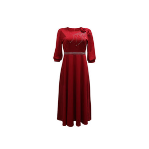 Elegant Round Neck Half Sleeve Dress