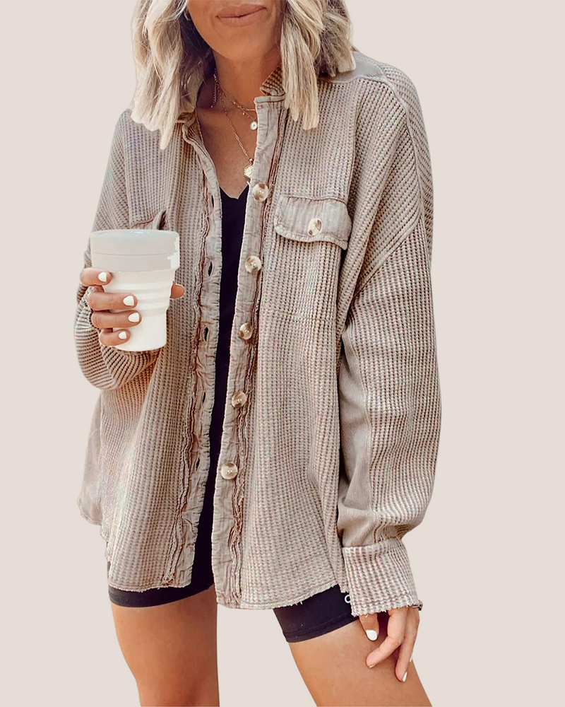 Fall in Line Waffle Shacket