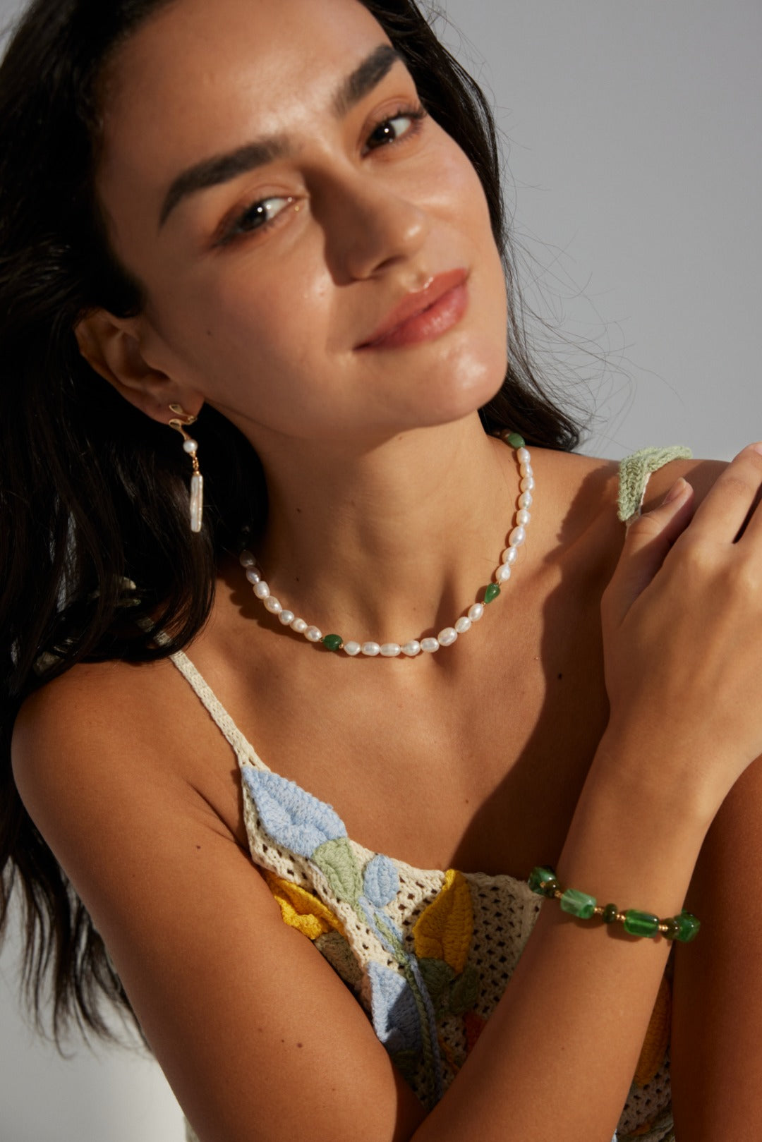 Natural Jasper Pearl Necklace