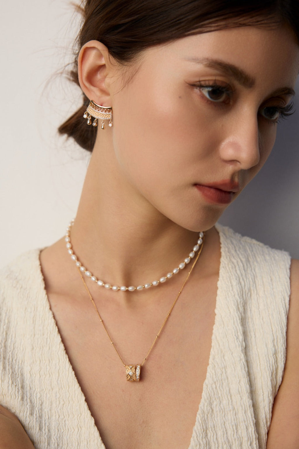 Vintage Star Zirconia Pendant Necklace