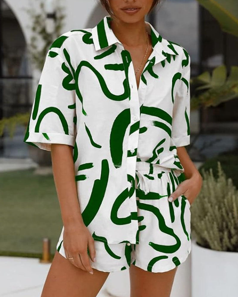 Hawaii 2PC Short Set GREEN
