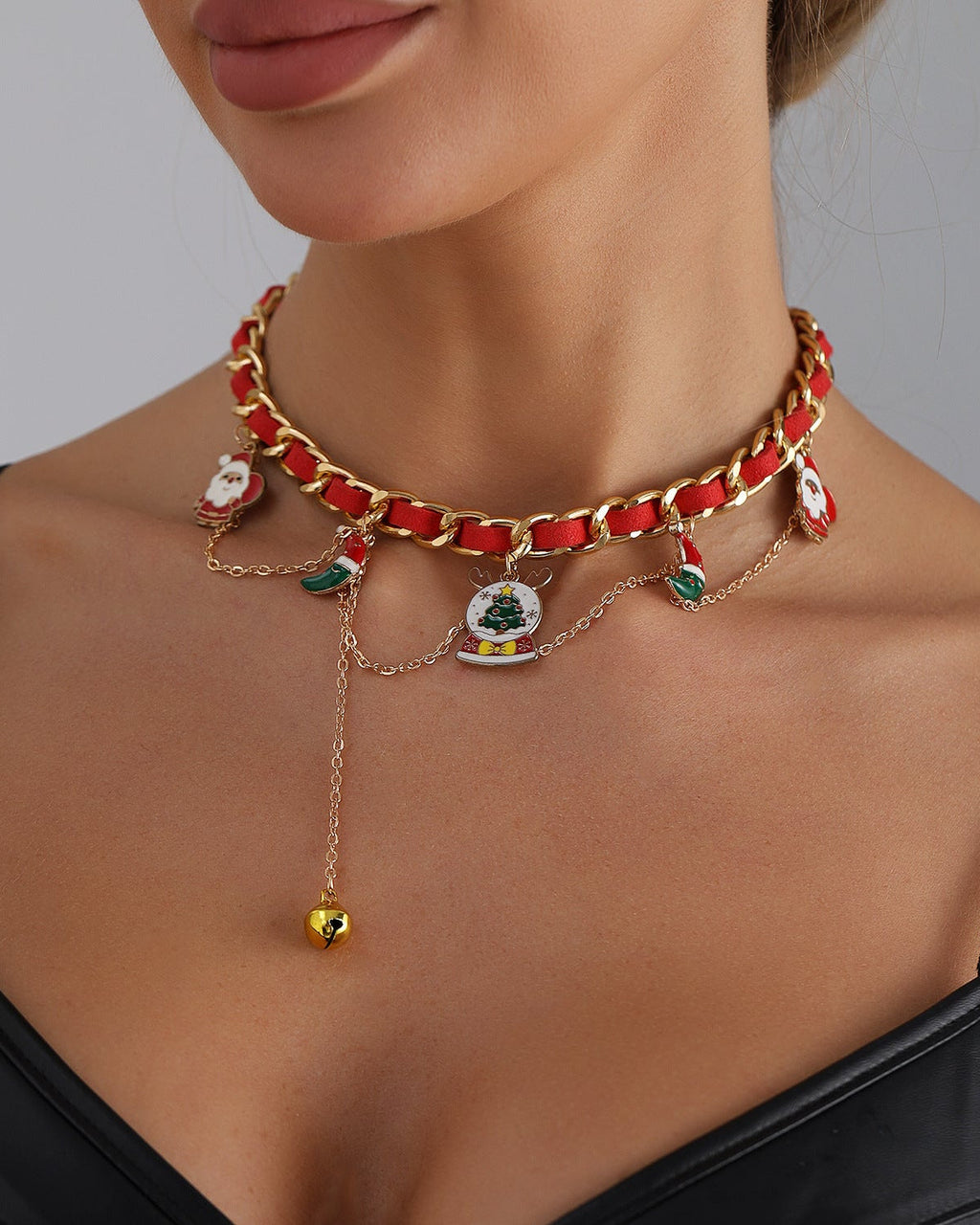 Christmas Ribbon Braided Fashion Party Necklace & Bracelet