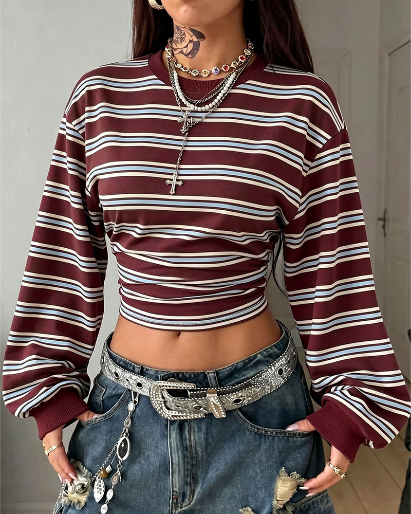 Easy Stripe Drop-Shoulder Top