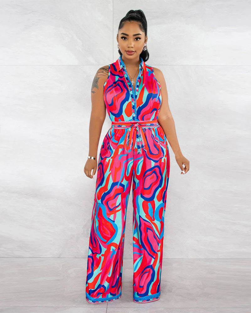THE “CATCH A VIBE” JUMPSUIT RED