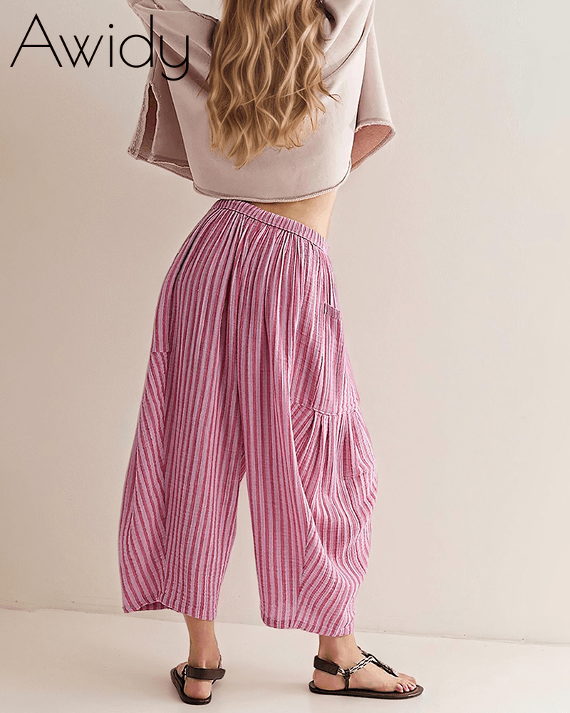 Stripe Ease Cropped Pants