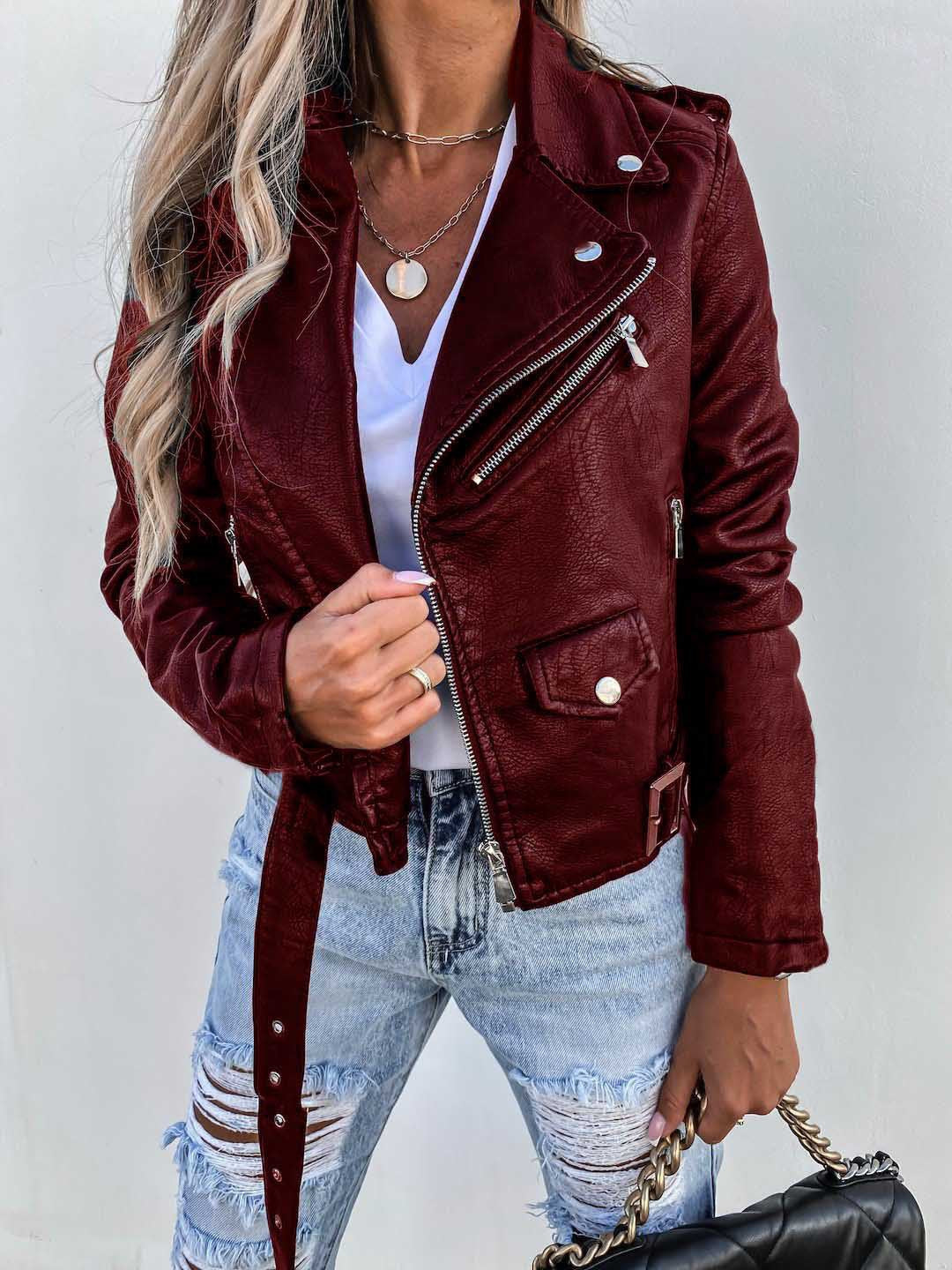 Motorcycle Short Sleeve Zipper Jacket