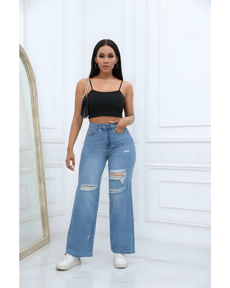 Jean droit déchiré Jorjana