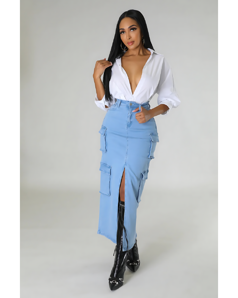 Brynn Denim Skirt 2XL
