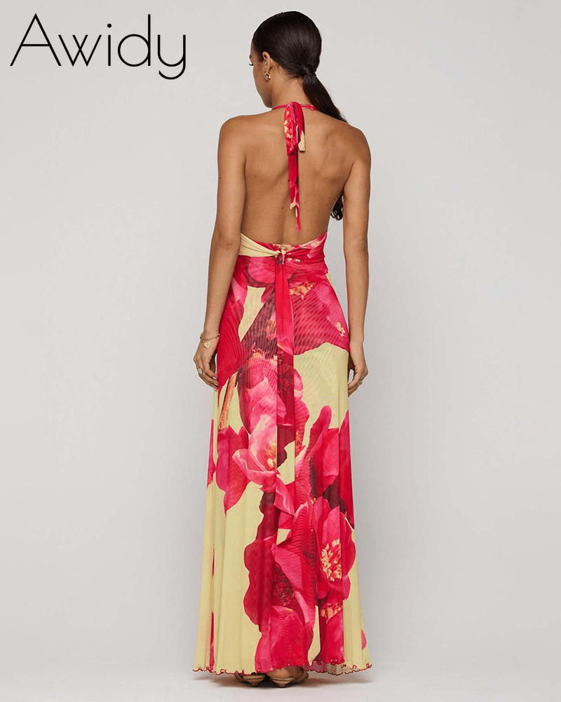 Halter Neck Backless Beauty Dress