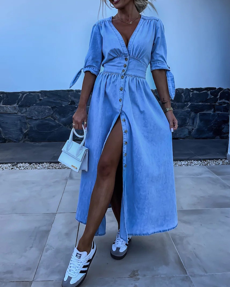 Better Behave Dress Cotton Blue