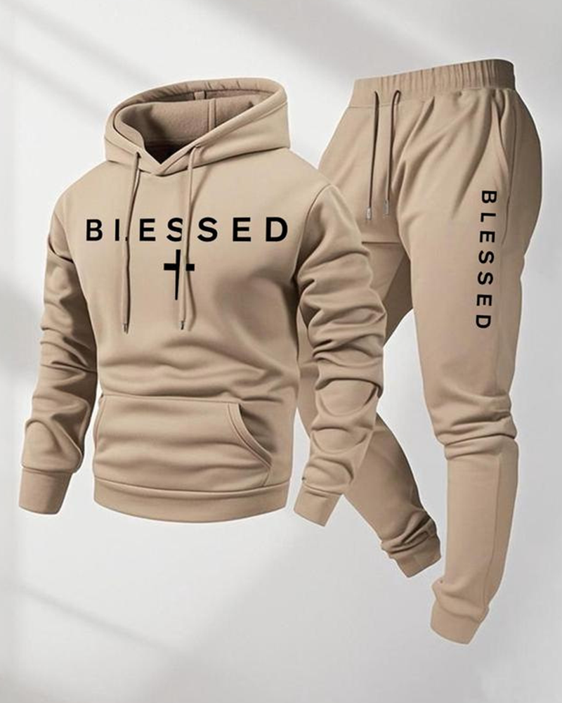 Blessed Print Hoodie Set