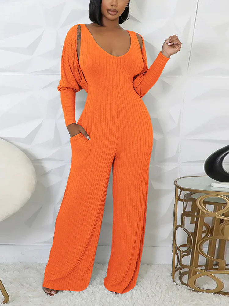 Ribbed Bolero & Jumpsuit Sets