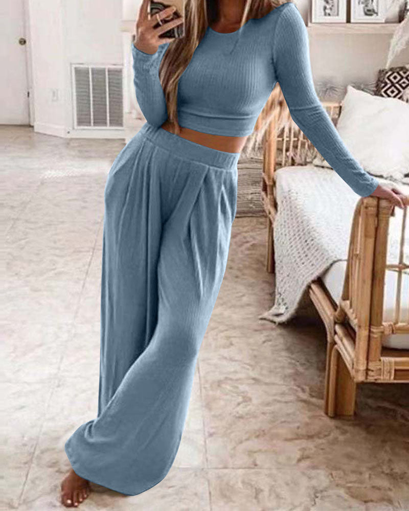 Out the Office Pants Set BLUE